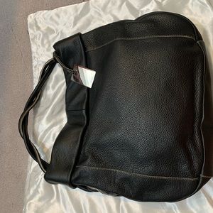 Furla black leather handbag